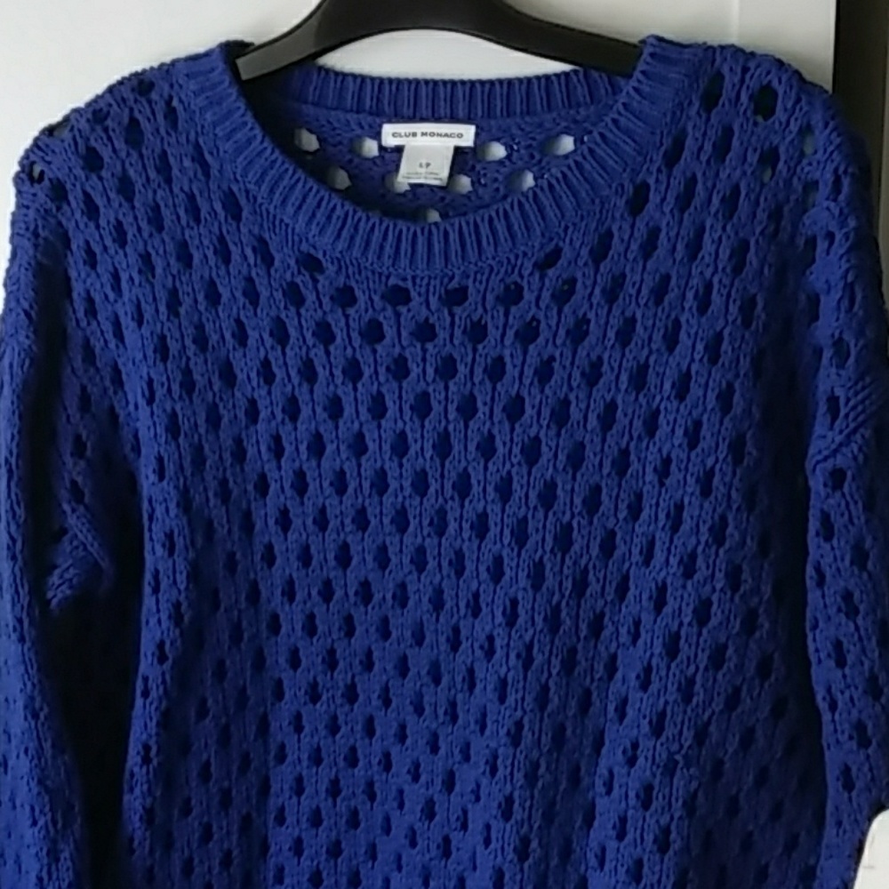 Club Monaco Crochet Open Knit sweater
